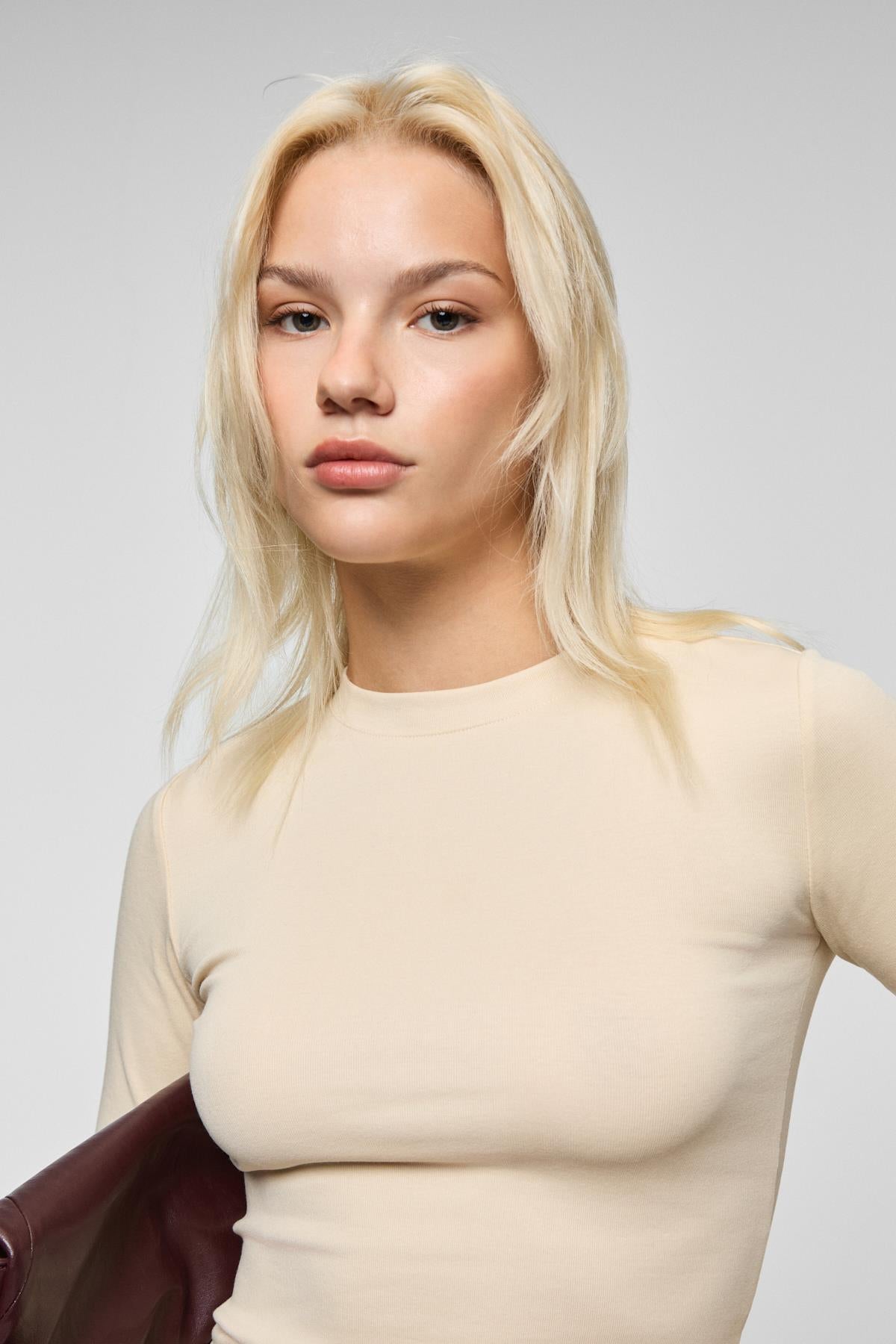 GRIMELANGE GRIGROS Damen Slim Fit Langshirt Beige