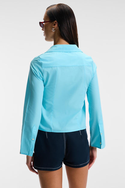 GRINNE Damen Schmale Lange Bluse