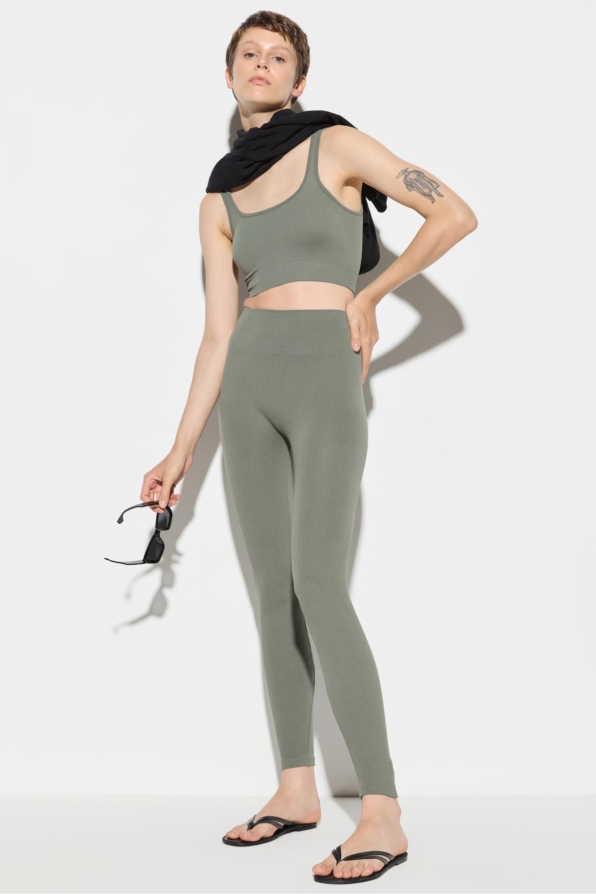 Sportleggings mit hohem Bund