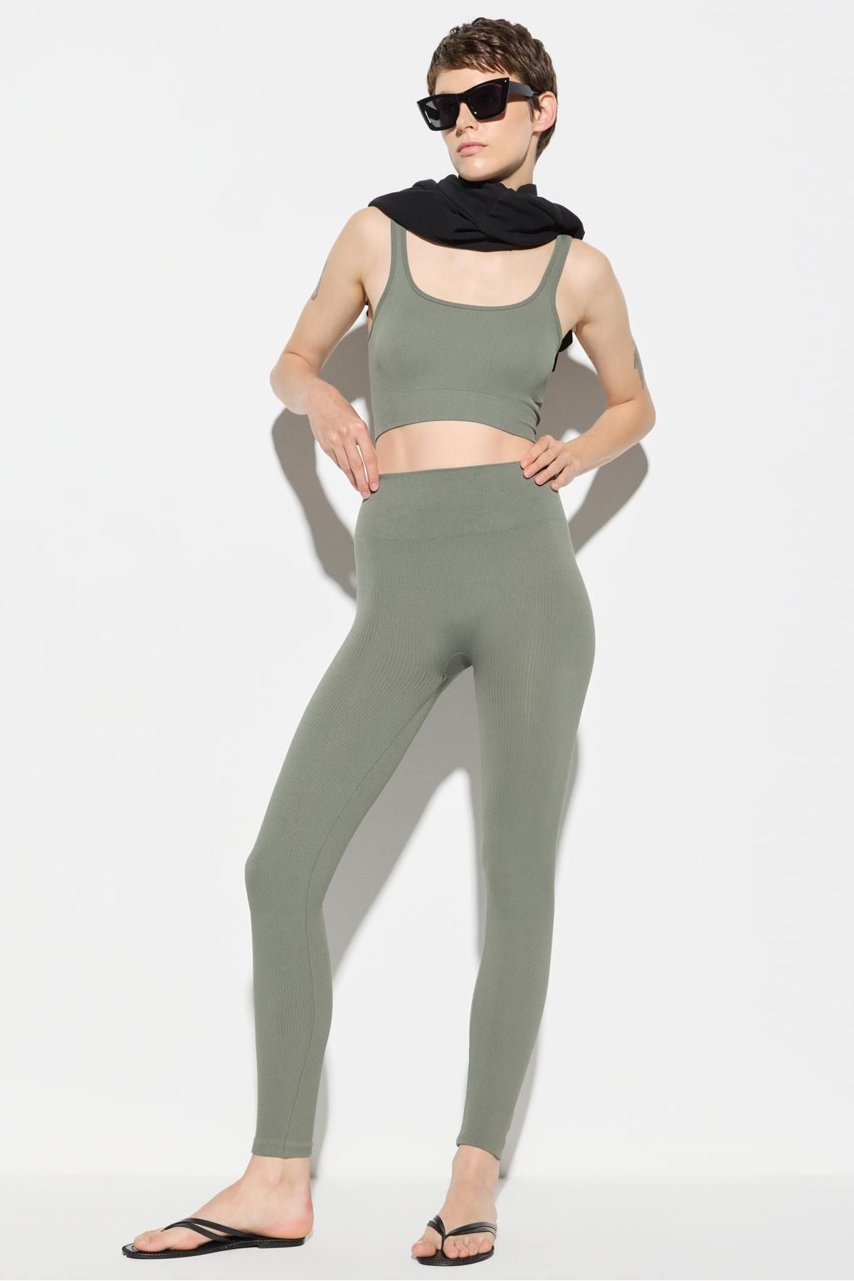 Sportleggings mit hohem Bund