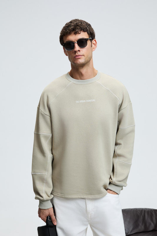 Herren Sweatshirt Rundhals Druck