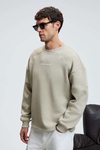 Herren Sweatshirt Rundhals Druck