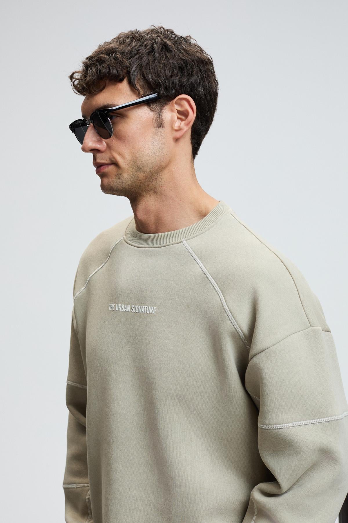 Herren Sweatshirt Rundhals Druck