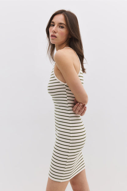 Neckholder-Minikleid mit Streifen
