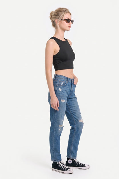 Halter Neck Crop Top aus Velours