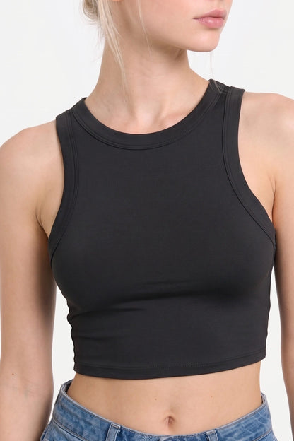 Halter Neck Crop Top aus Velours