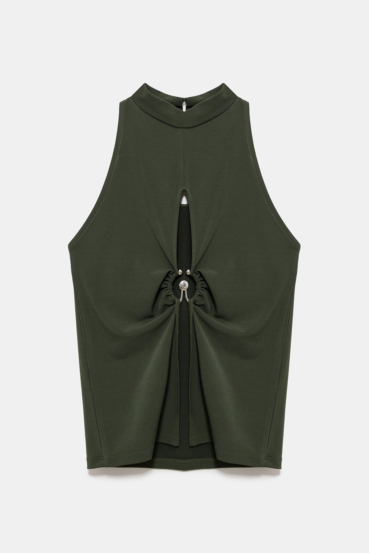 Neckholderbluse mit V-Ausschnitt