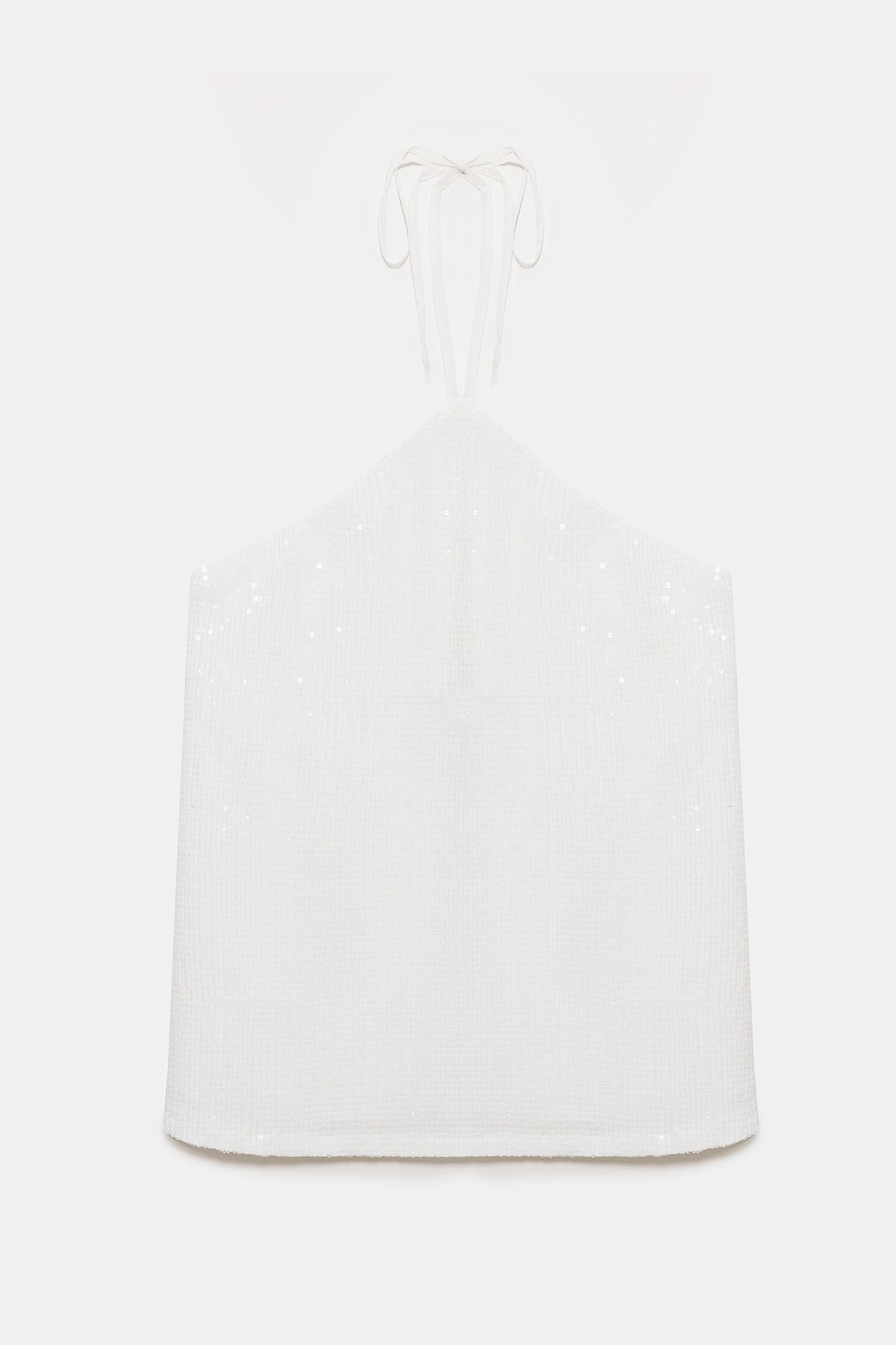 Paillettenbluse mit Neckholder-Ausschnitt