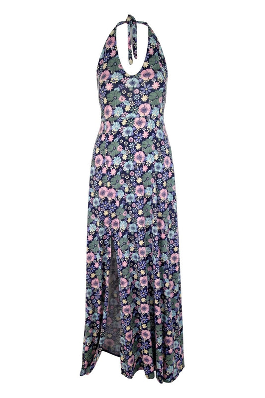Halter Neck Split Maxi Kleid