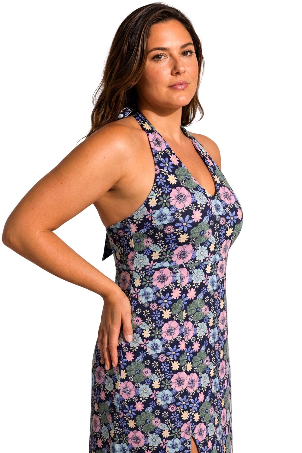 Halter Neck Split Maxi Kleid