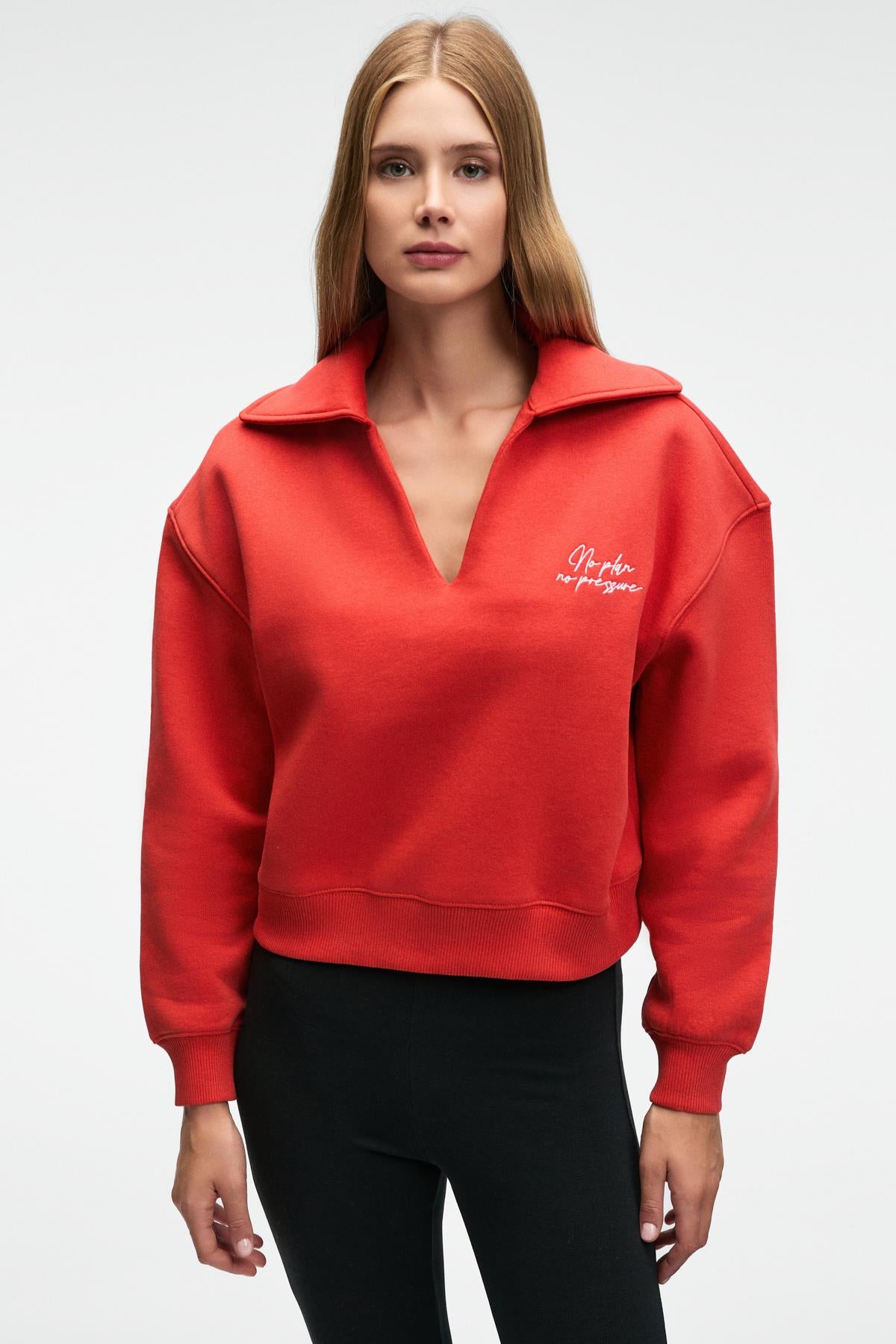 HANEL Damen V-Ausschnitt Sweatshirt