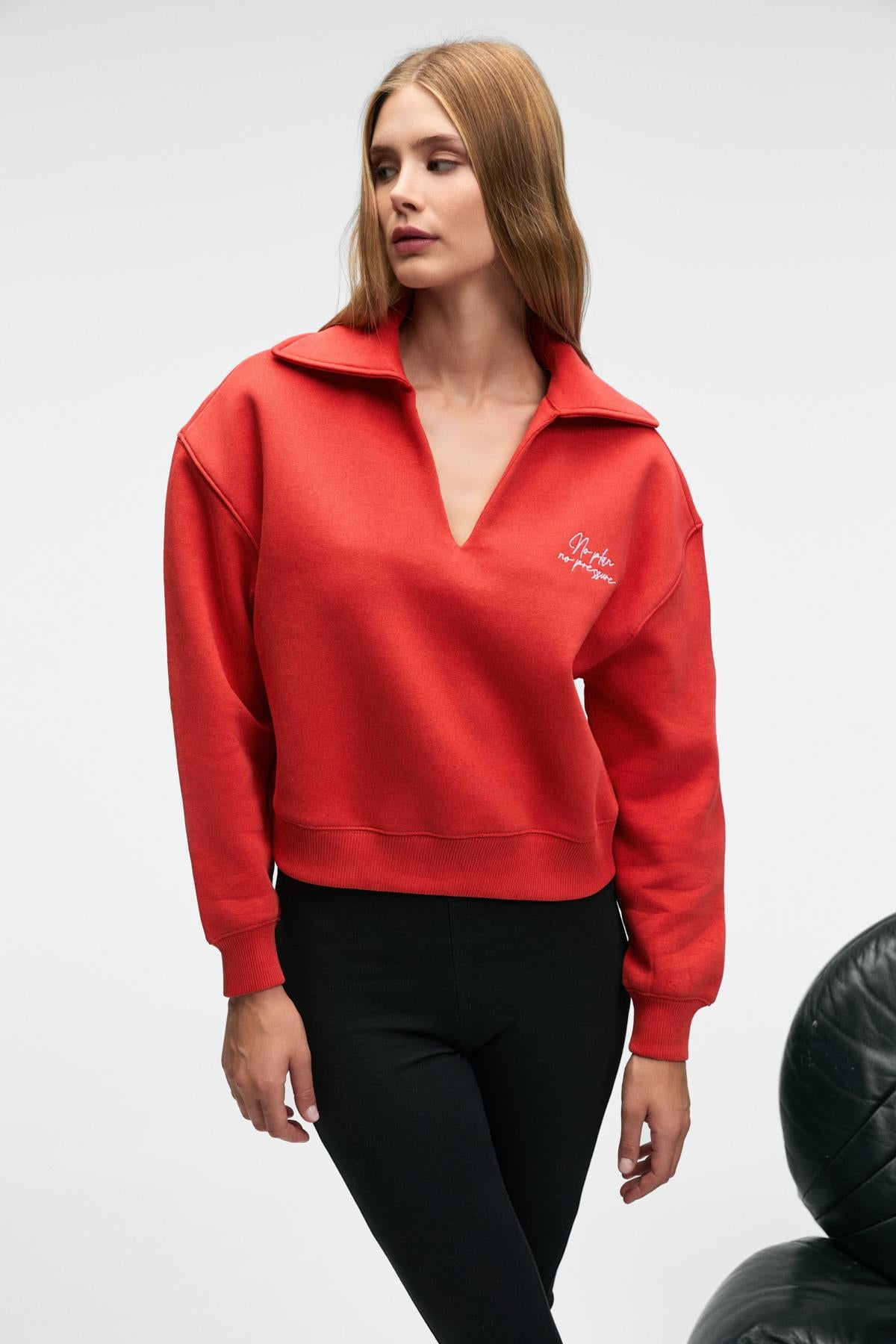 HANEL Damen V-Ausschnitt Sweatshirt