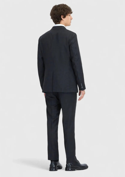 Anzug aus 100 % Wolle, kariert in der Farbe Hard Coal, Zeroweight Slim Fit