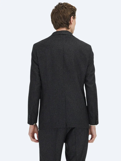 Kohle Unifarben Comfort Fit Anzug