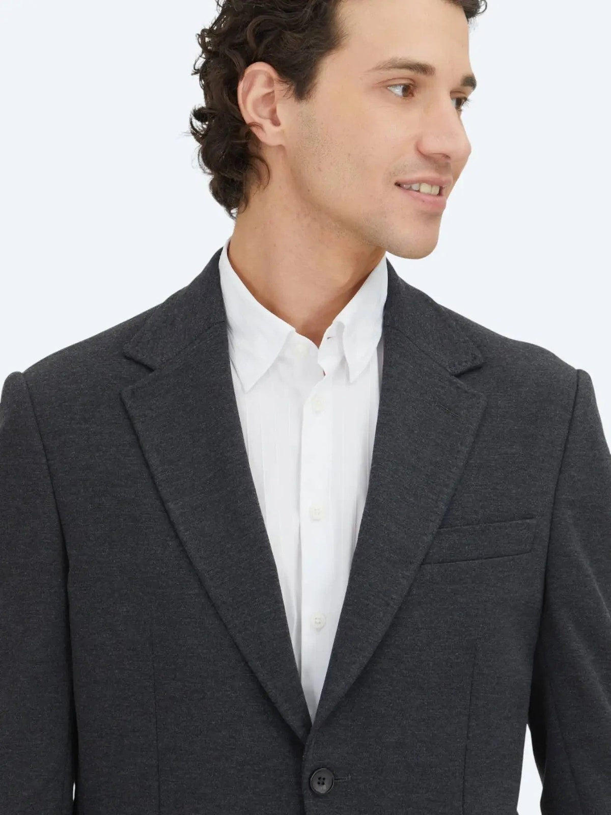 Kohle Schwarz Modern Fit Baumwollanzug