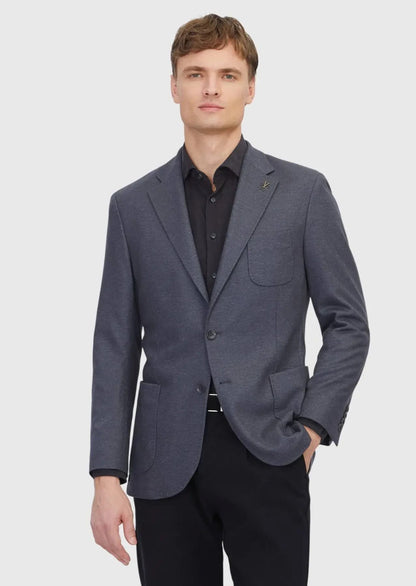 Jacke aus Wollmischgewebe in der Farbe „Hartkohle“