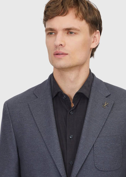 Jacke aus Wollmischgewebe in der Farbe „Hartkohle“