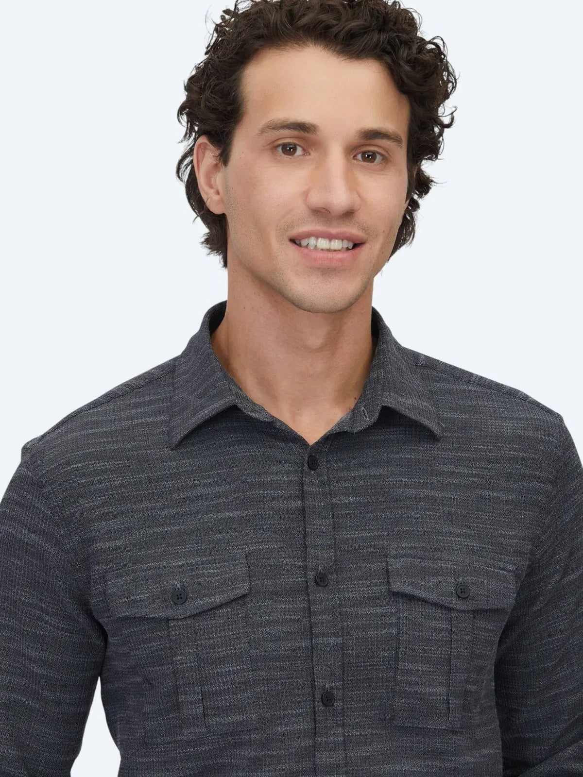Kohlenstoff Regular Fit Casual Baumwollhemd