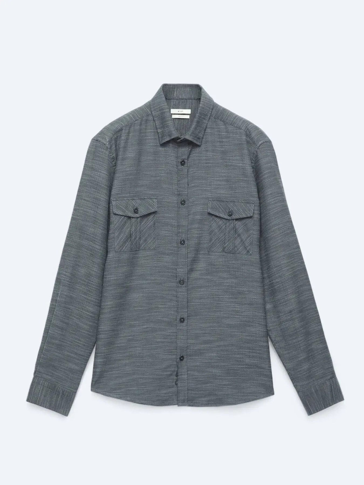 Kohlenstoff Regular Fit Casual Baumwollhemd