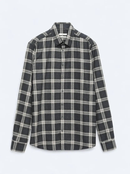 Kohlenstoff Regular Fit Casual Baumwollhemd