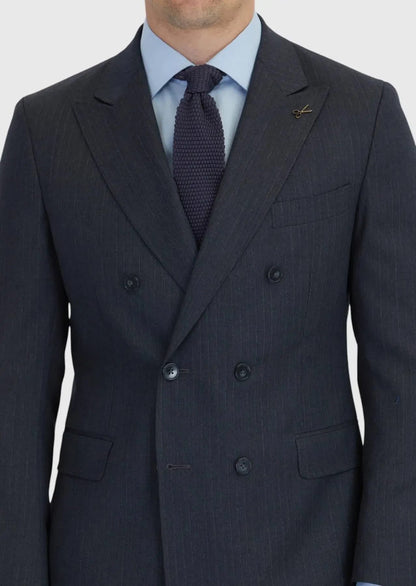 Hard Coal Striped Zeroweight Slim Fit Anzug aus 100% Wolle