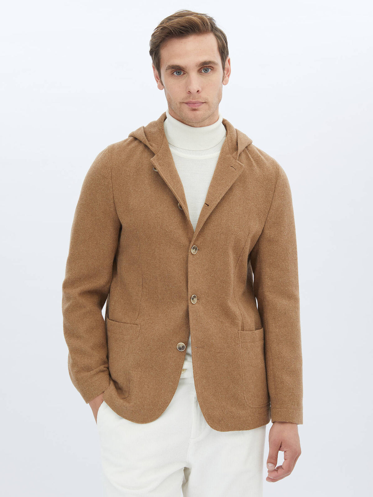 Schlichte Jacke aus Wollmischung mit moderner Passform