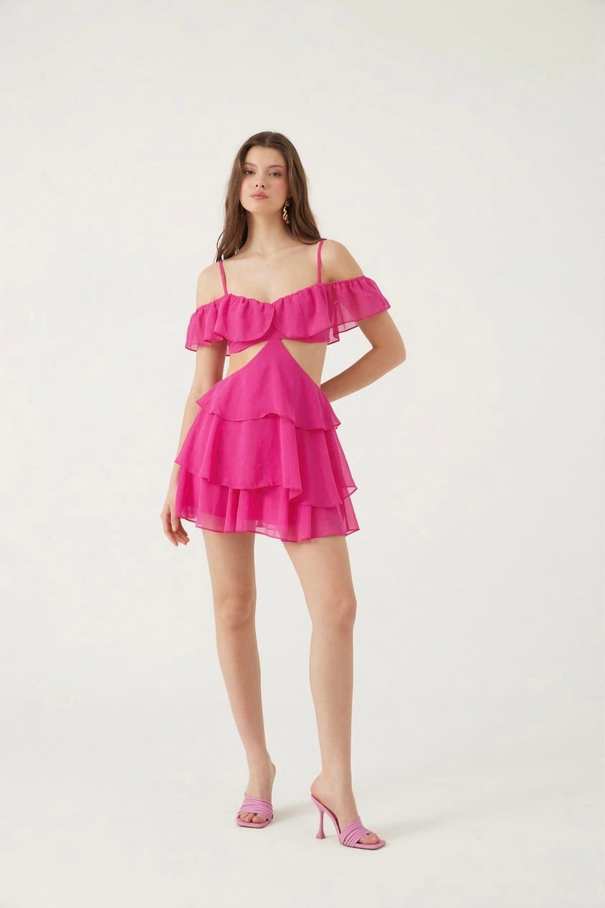 Mini Junge Offene Schulter Rubindress
