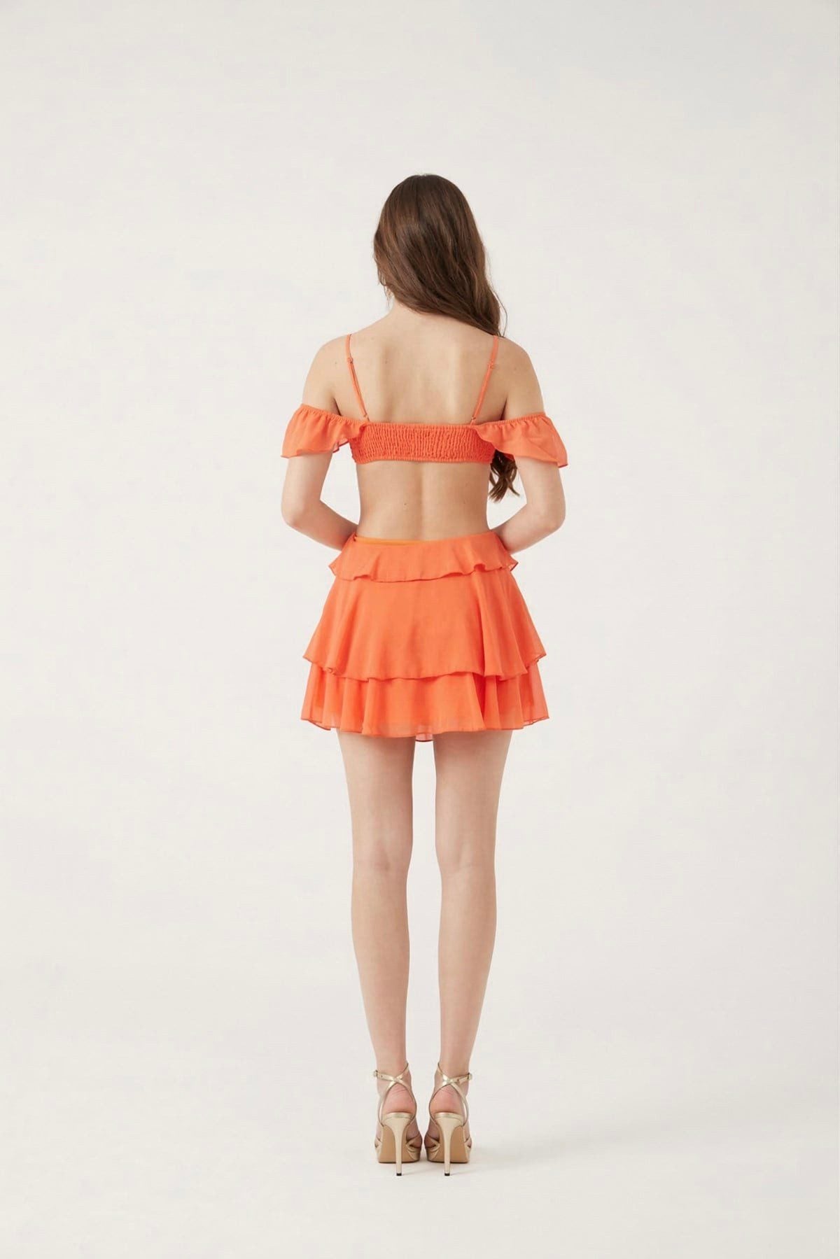 Mini Junge Offene Schulter Rubindress