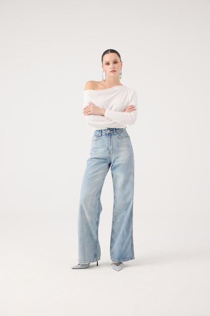 Hochtaillierte Carino Jeans Weit
