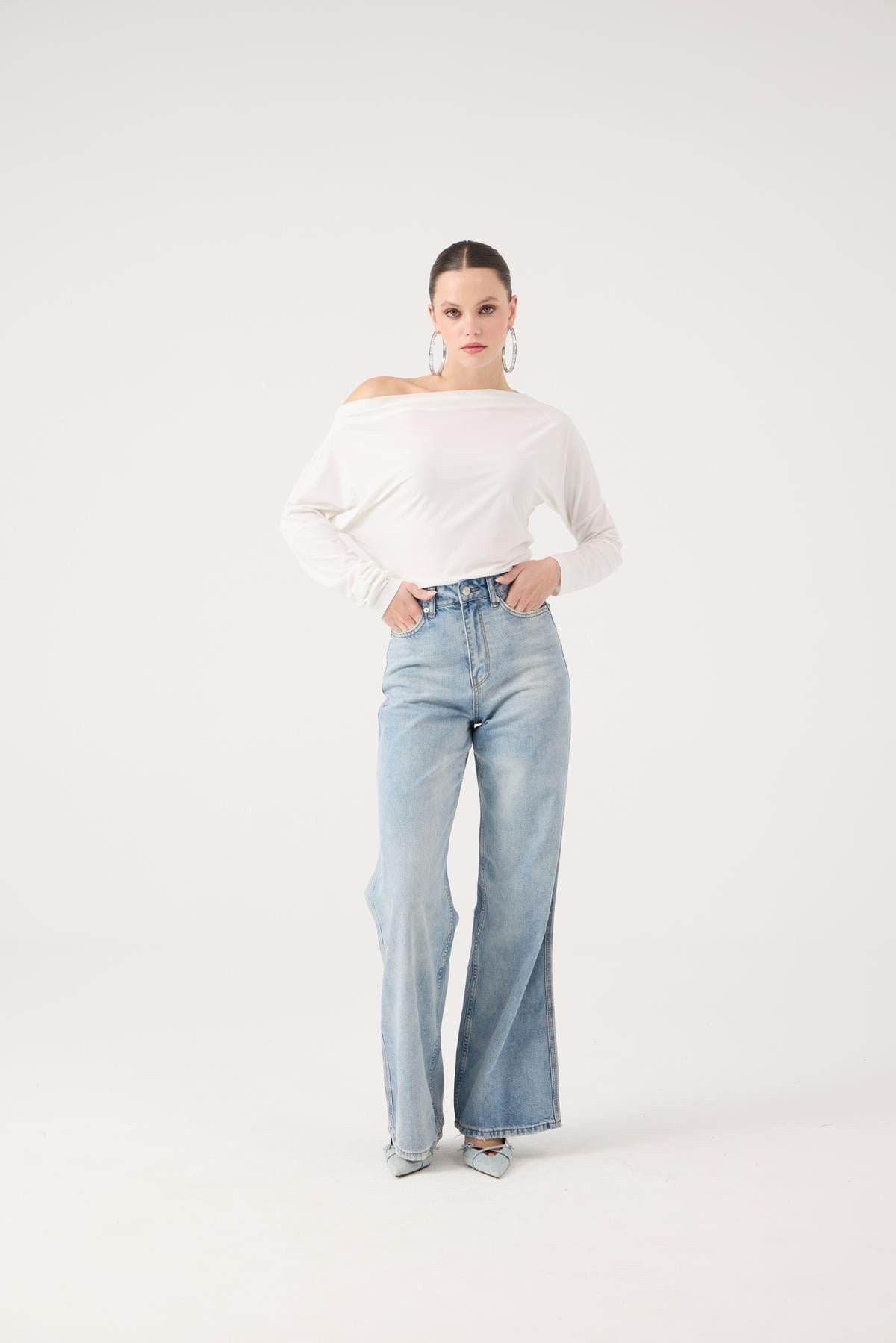 Hochtaillierte Carino Jeans Weit