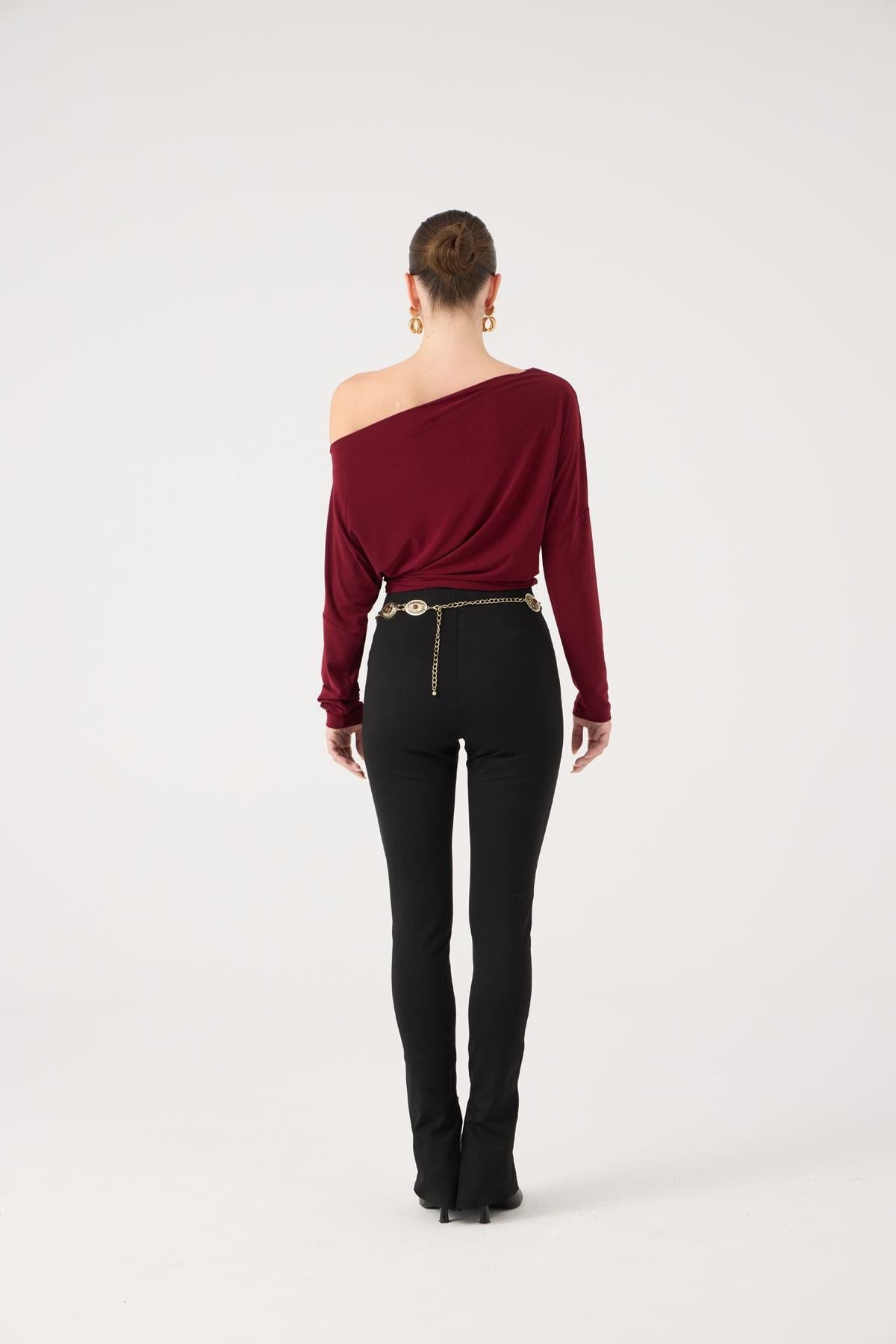 Hochtaillierte Lena-Hose mit Schlitz
