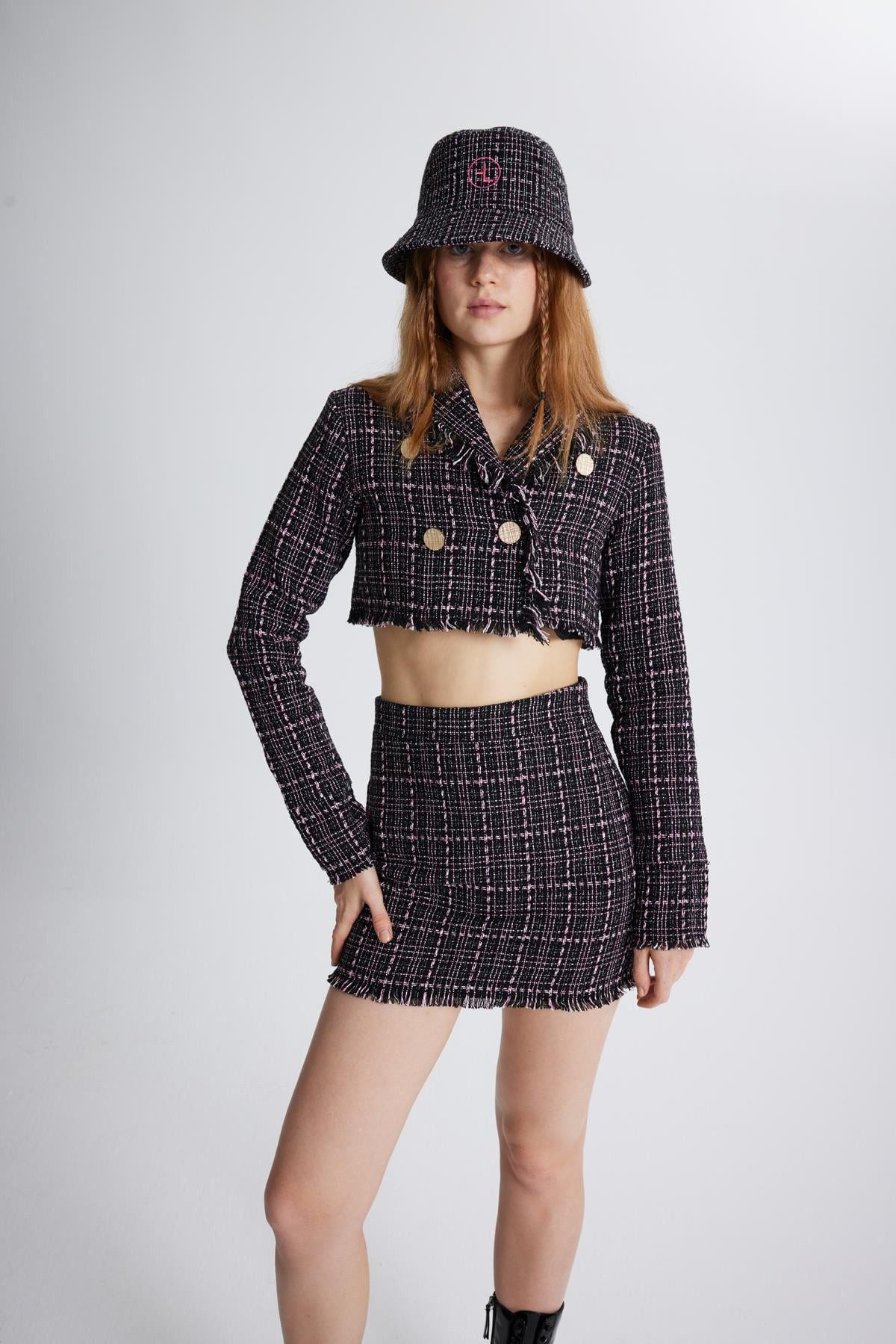 Tweed Kurzjacke aus Taffeta