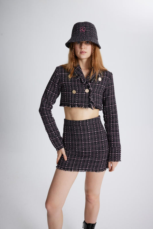 Tweed Kurzjacke aus Taffeta