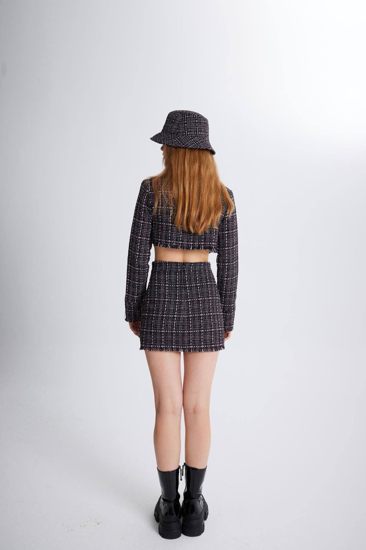 Tweed Kurzjacke aus Taffeta