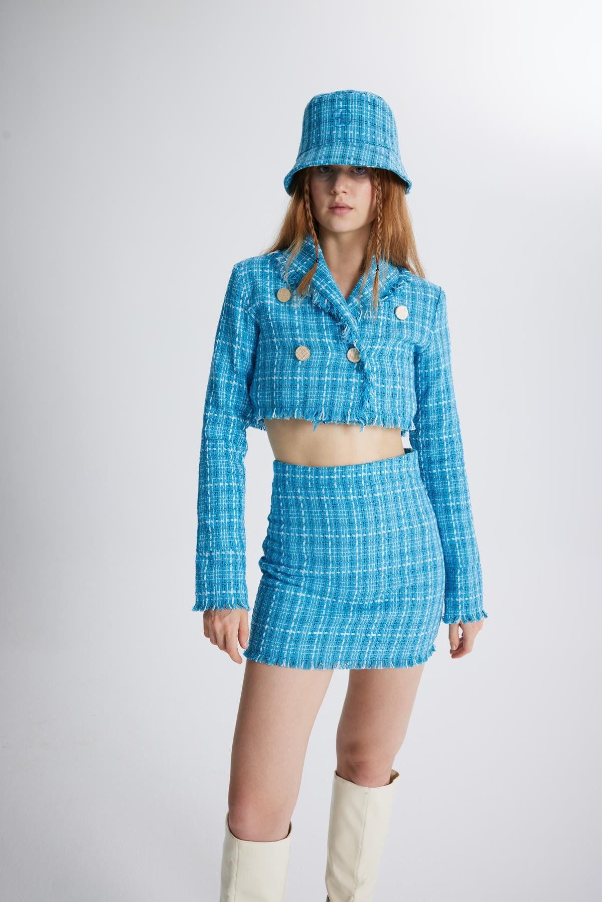 Tweed Kurzjacke aus Taffeta