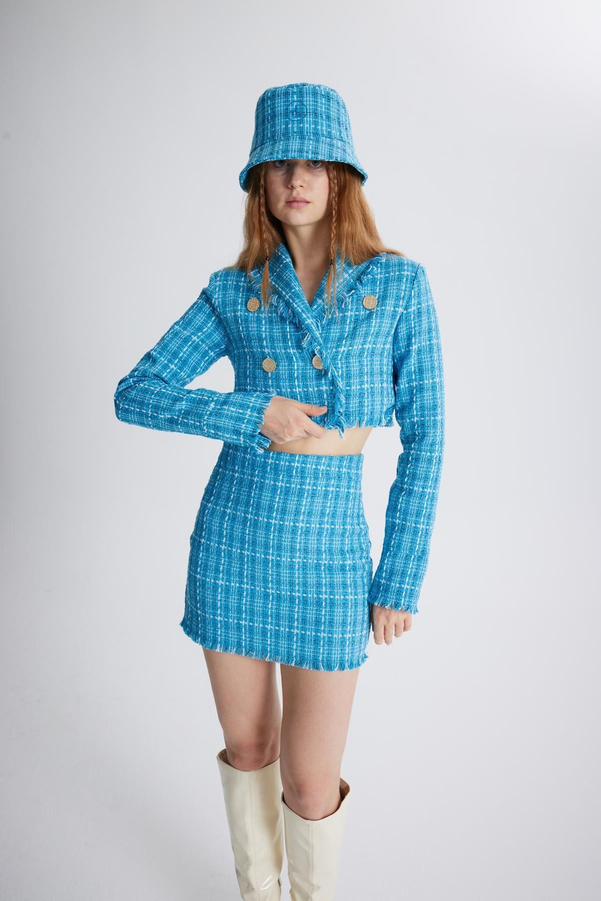 Tweed Kurzjacke aus Taffeta