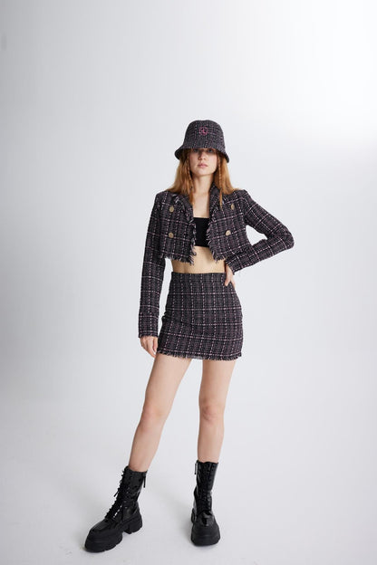 Tweed Kurzjacke aus Taffeta
