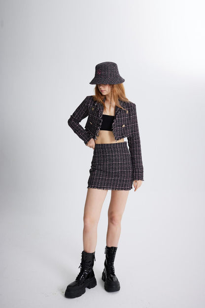 Tweed Kurzjacke aus Taffeta