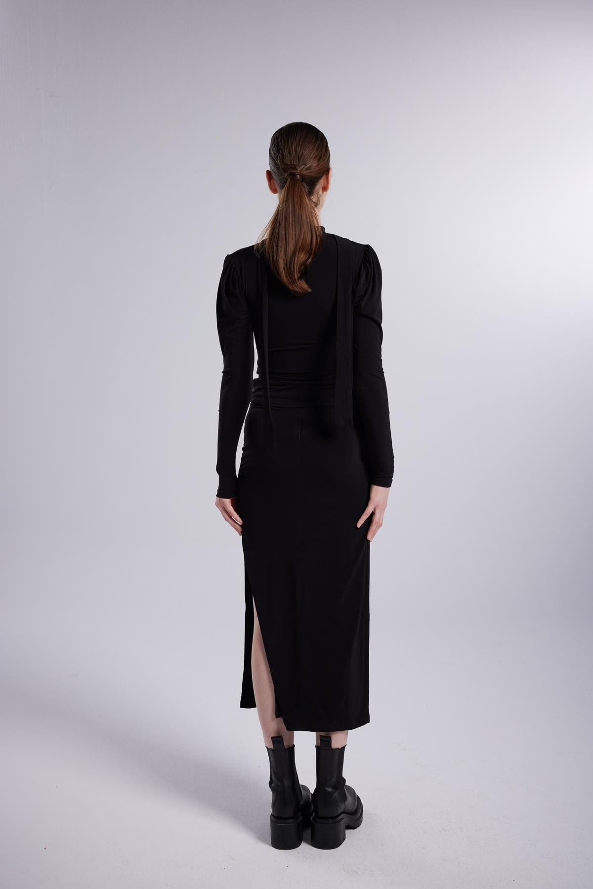 Bluse mit Schalkragen-Detail