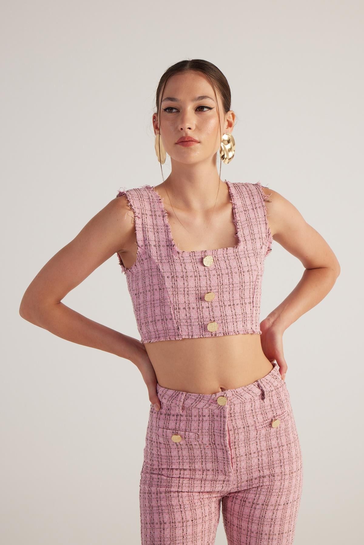 Tweed Cropped Top