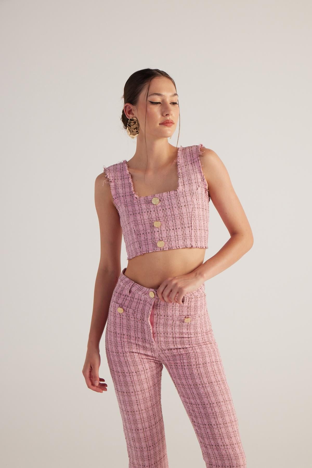 Tweed Cropped Top