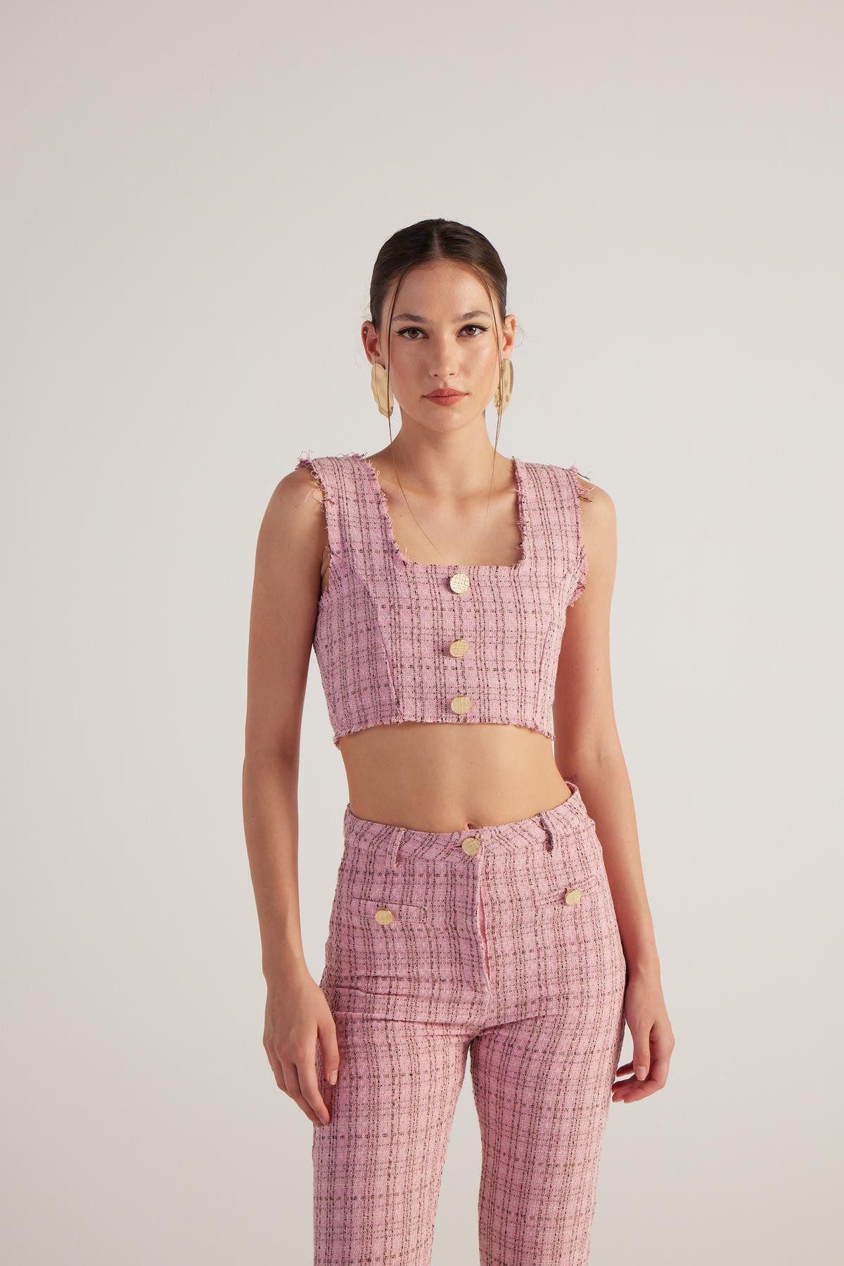 Tweed Cropped Top