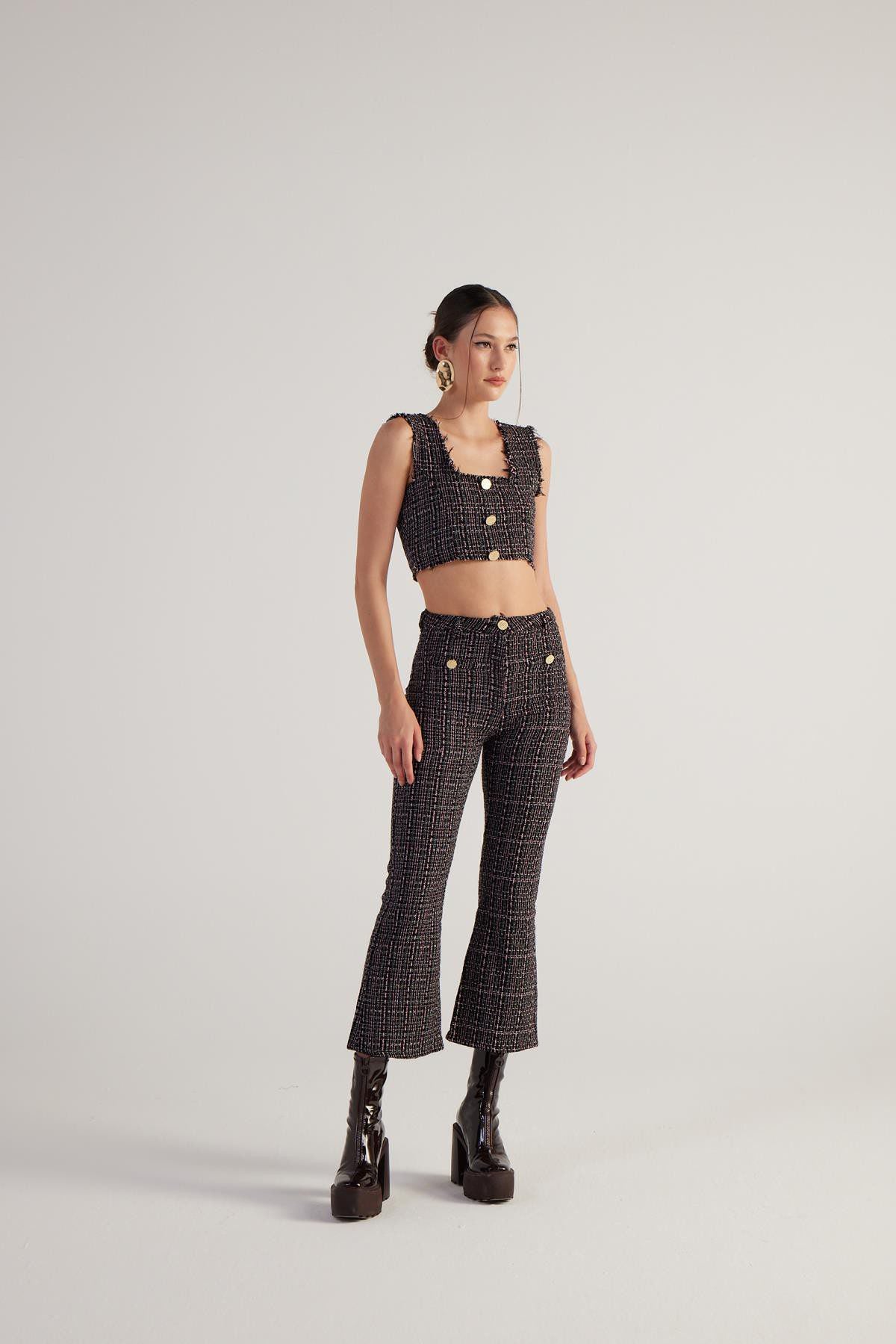 Tweed Cropped Top