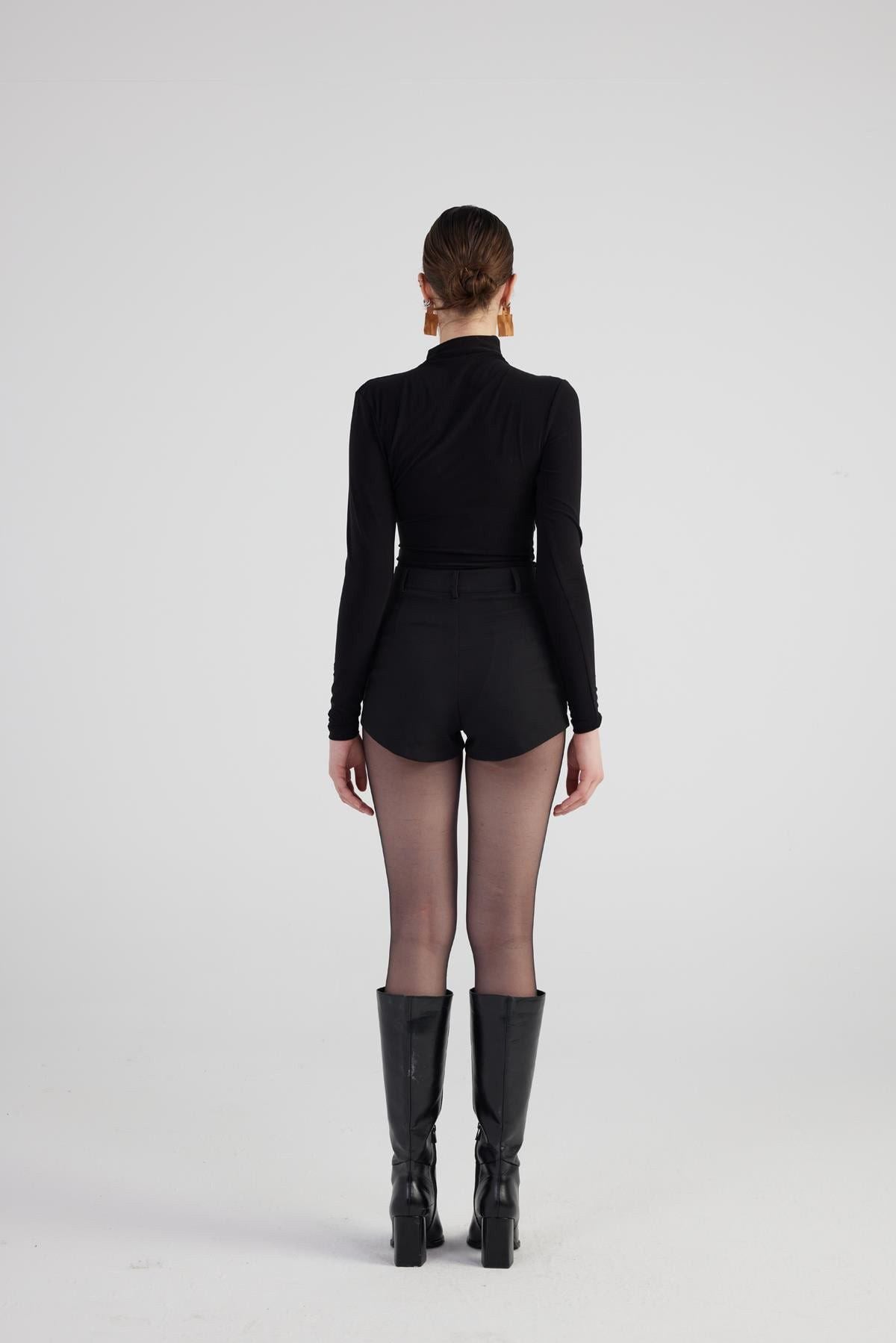 Drapierte Turtleneck Bluse