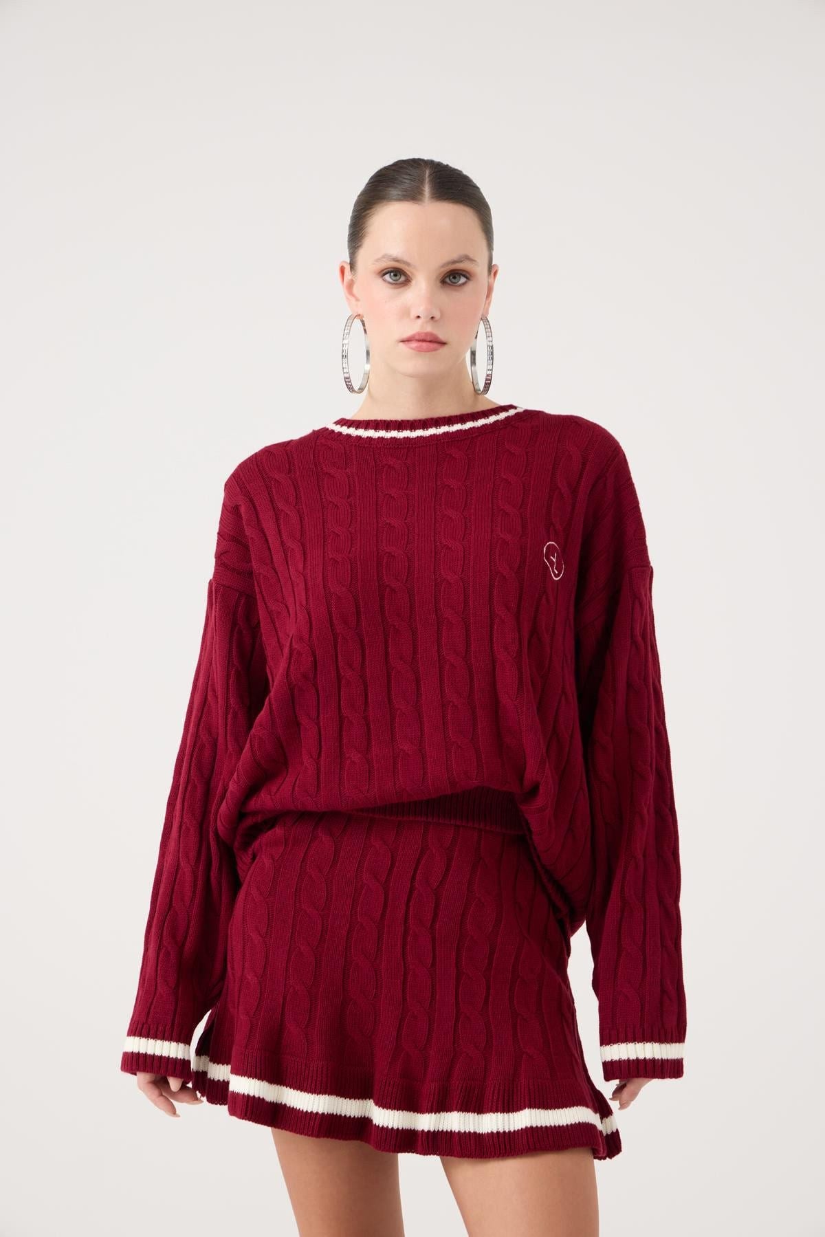 Logo Strickmuster Oversized Pullover