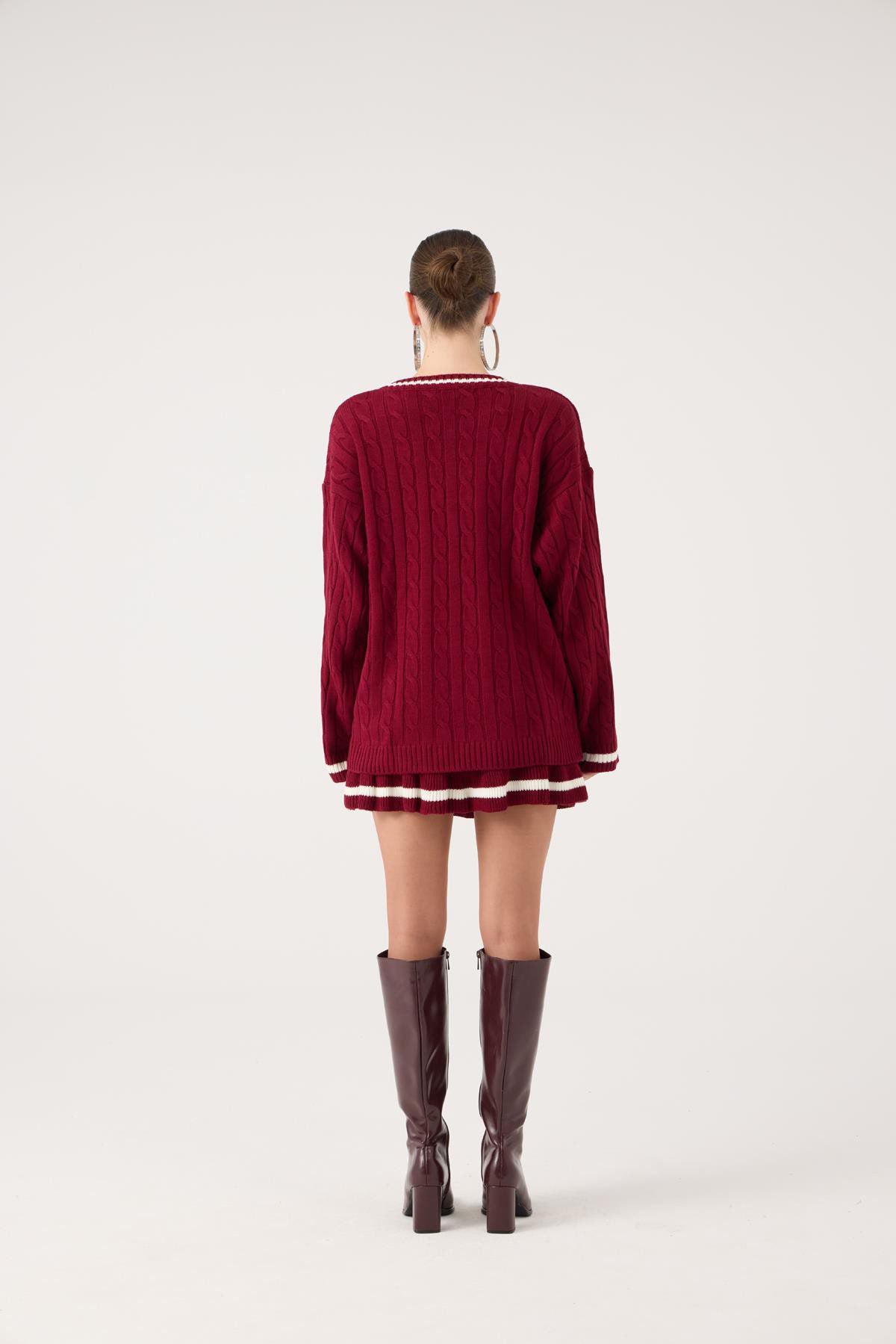 Logo Strickmuster Oversized Pullover