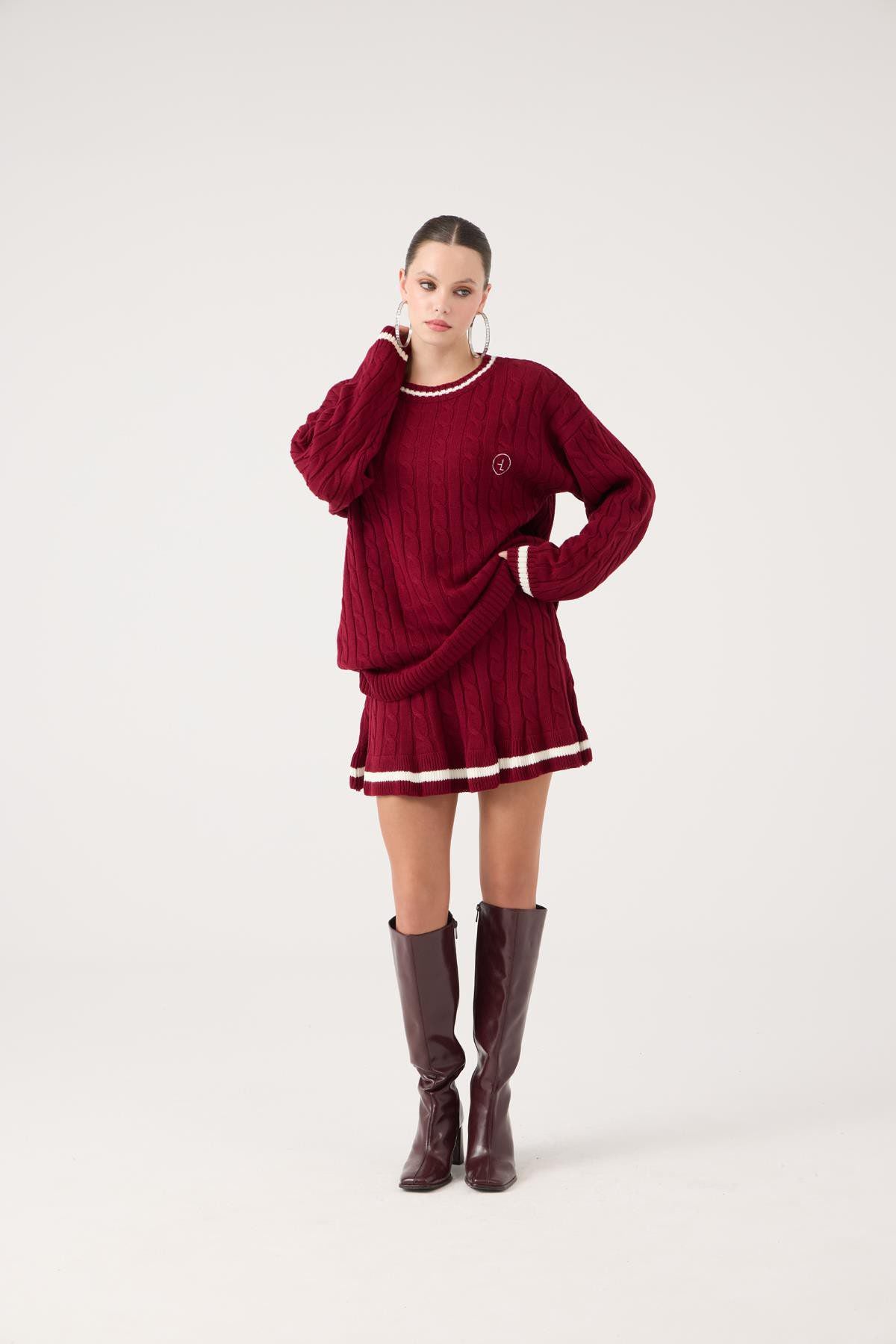 Logo Strickmuster Oversized Pullover