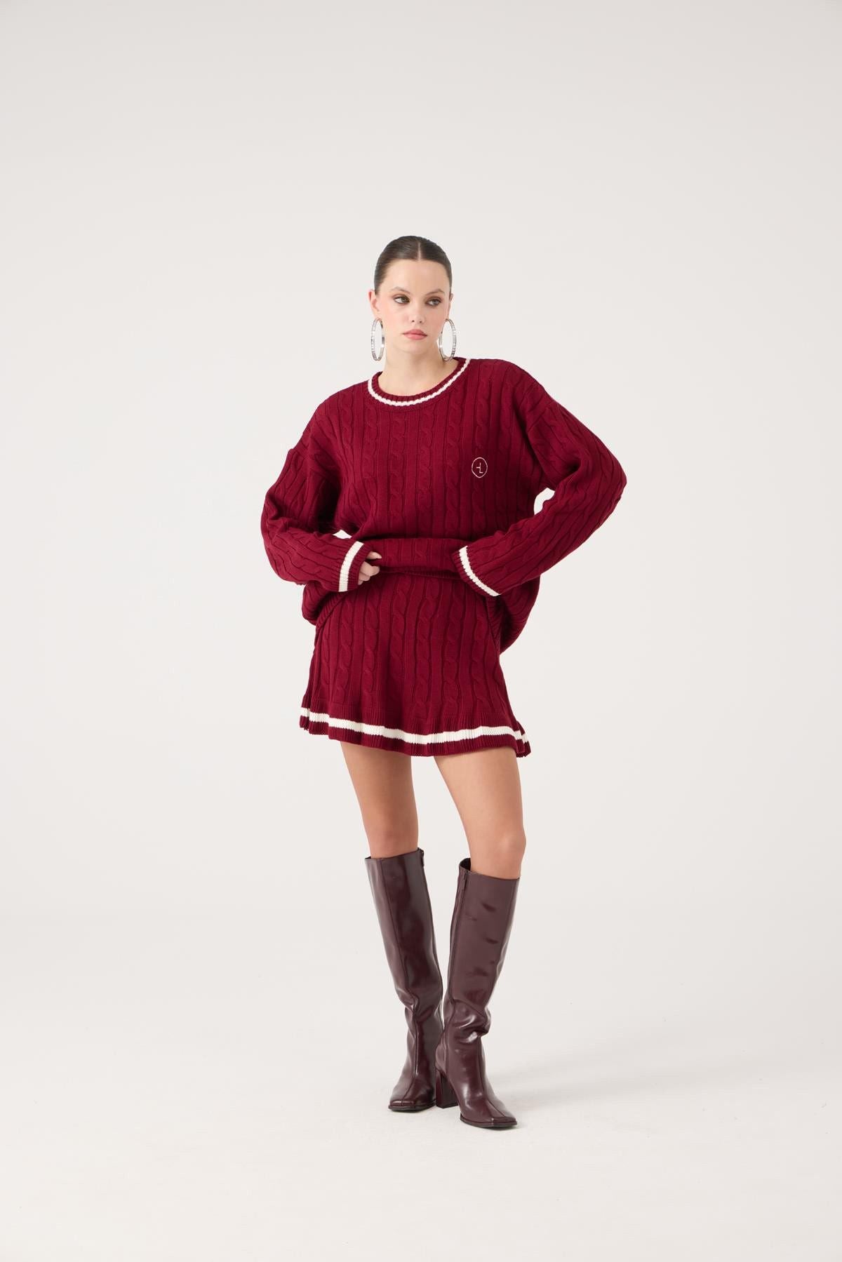 Strickmuster Minirock mit Gummibund