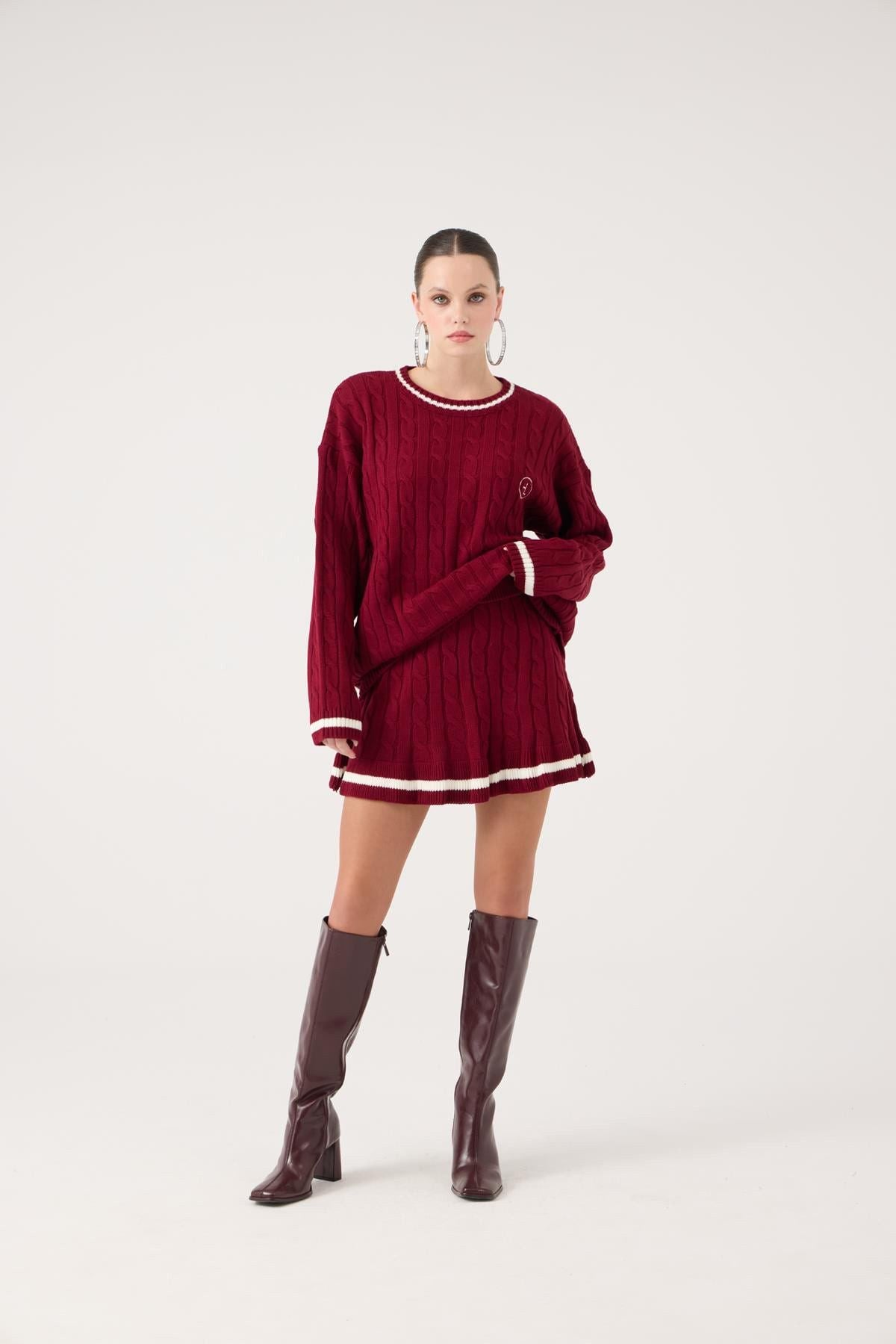 Strickmuster Minirock mit Gummibund