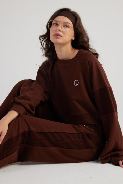 Crop Cali Sweatshirt mit Rundhals